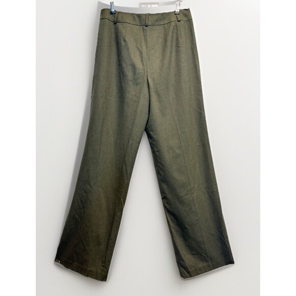 Vtg. Talbots Wool Blend Pants Sz 8 Wide Leg Trouser Green Minimalist Career - Picture 4 of 6